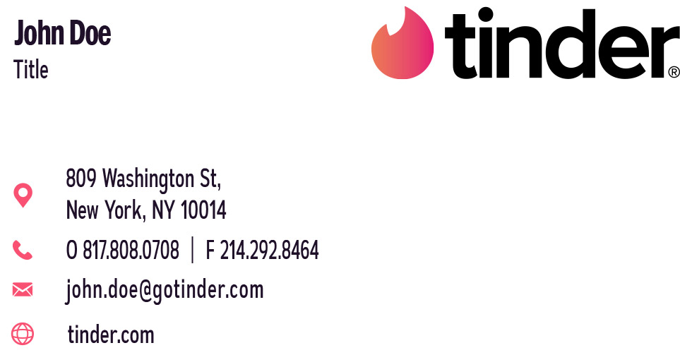 Tinder Business Card